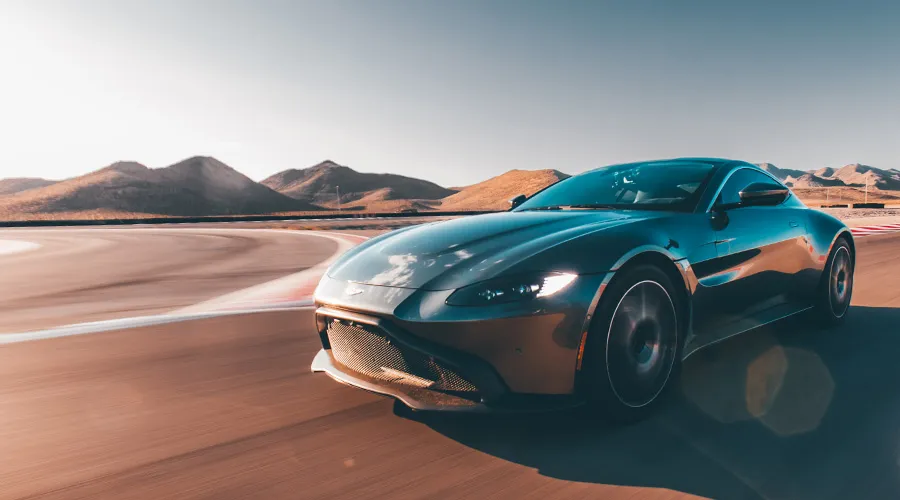 Aston Matrin Vantage S on the racetrack